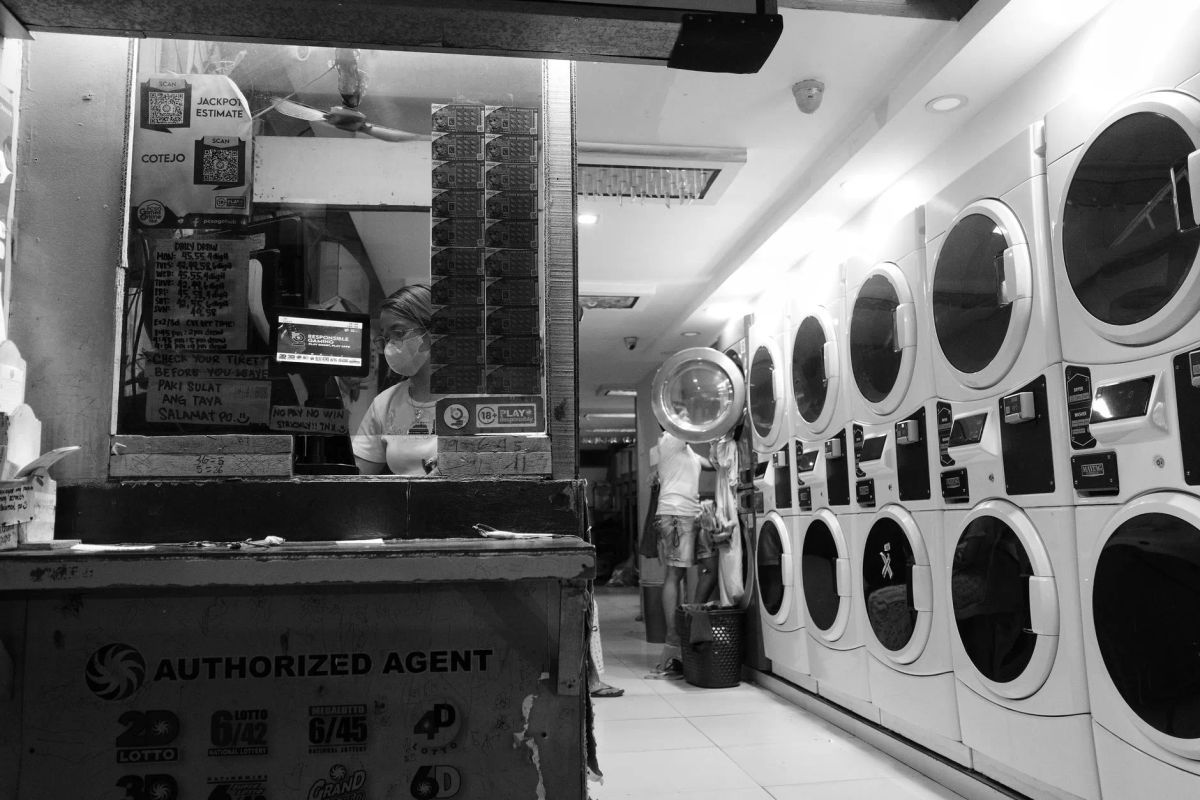 Clean clothes prepared for express same-day laundry service